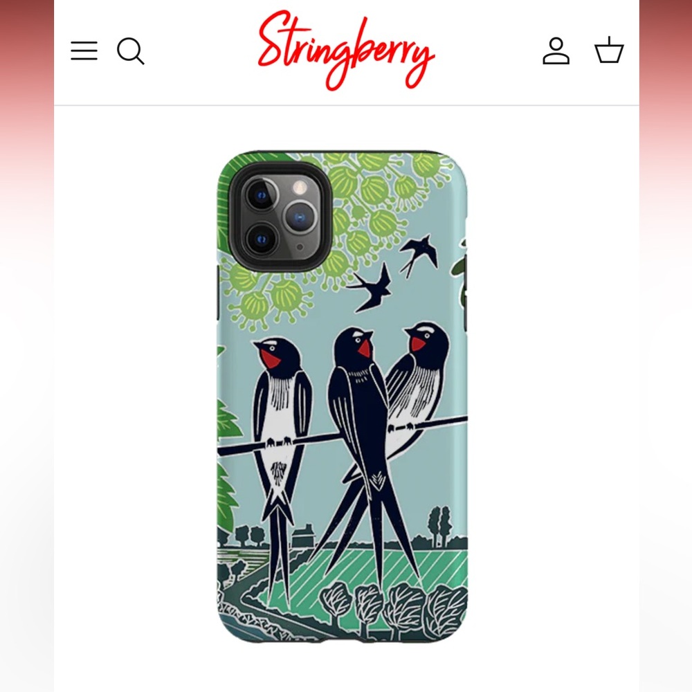 Stringberry iPhone 13 Pro Max Tough Case - Swallows By Kate Heiss